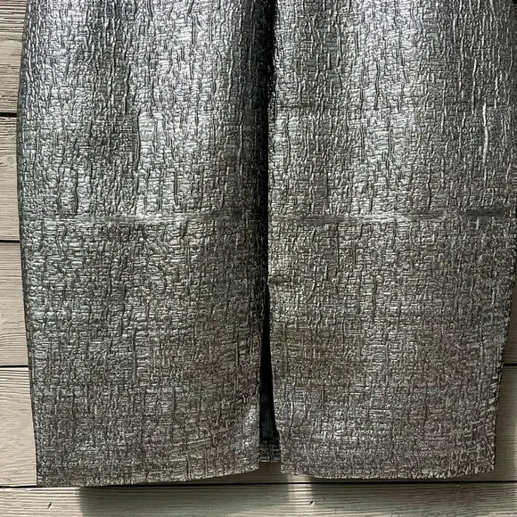 NWT Susana Monaco Silver Chrome Metallic Bodycon Pencil Midi Dress Sz 6 Wedding - Picture 12 of 14